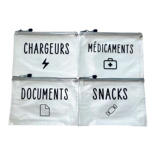 Lot de 4 pochettes de rangement pour l’organisation