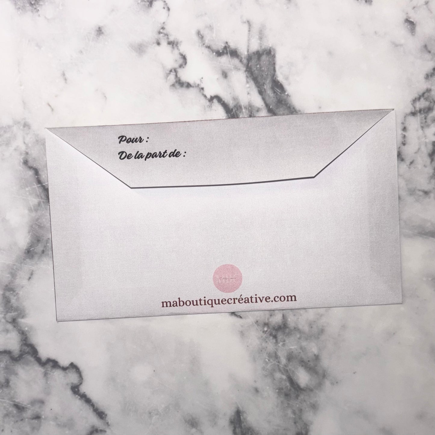 Enveloppe argent format téléchargement (pas de format physique)