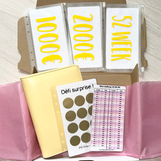 Pack classeur + défis format A6 jaune