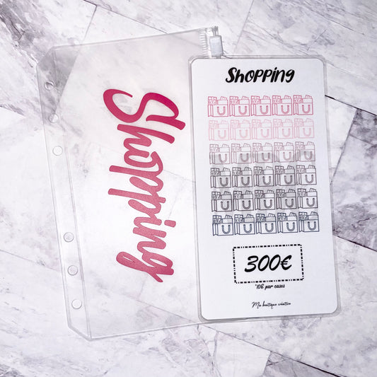 Kit Shopping 300€ enveloppe zip A6 + tracker