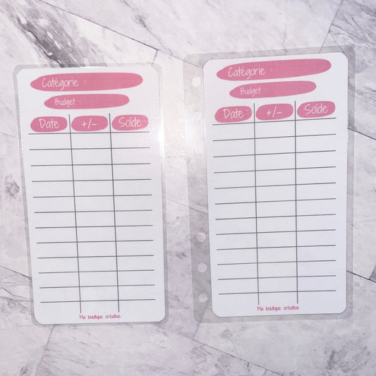1 Tracker budget coloré (avec ou sans perforations) format A6 ou A7