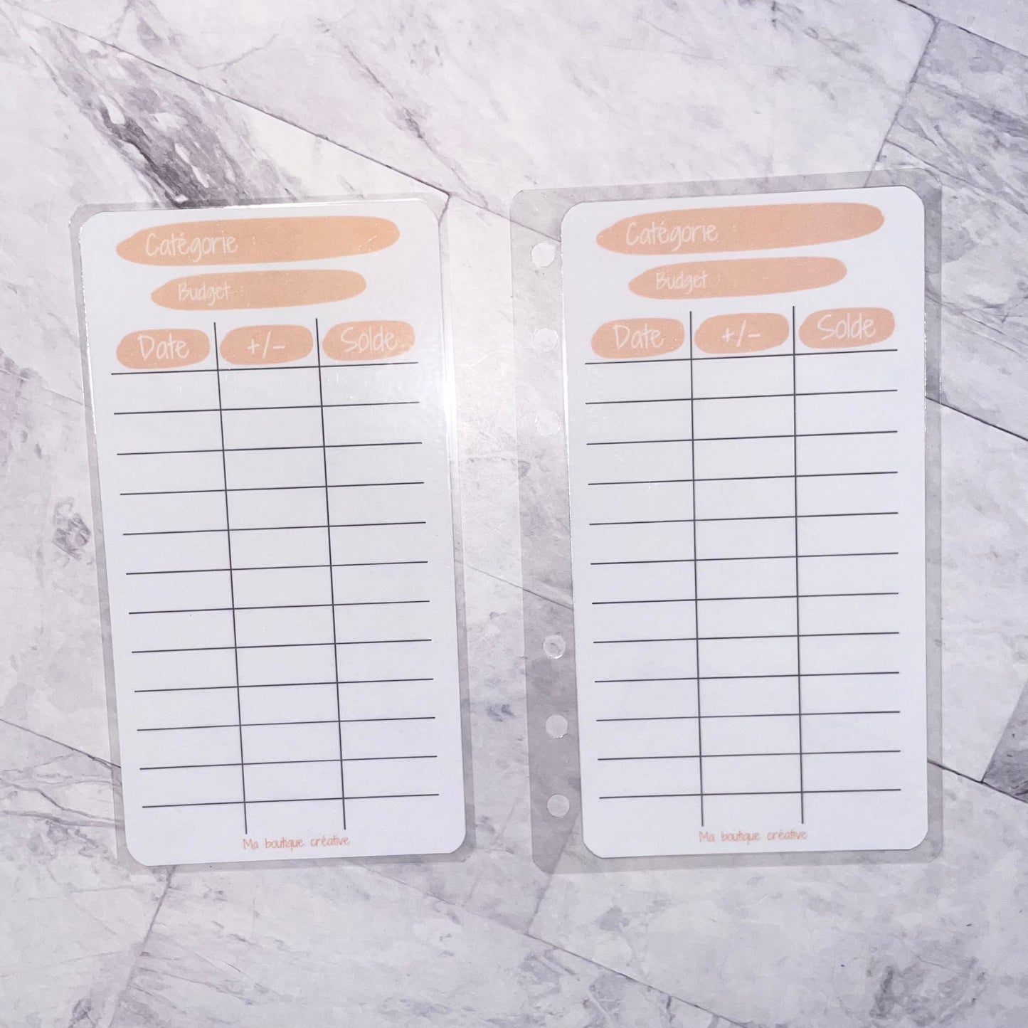 1 Tracker budget coloré (avec ou sans perforations) format A6 ou A7