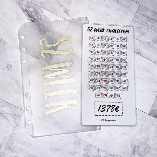 Kit 52 week challenge CLASSIQUE enveloppe zip A6 + tracker