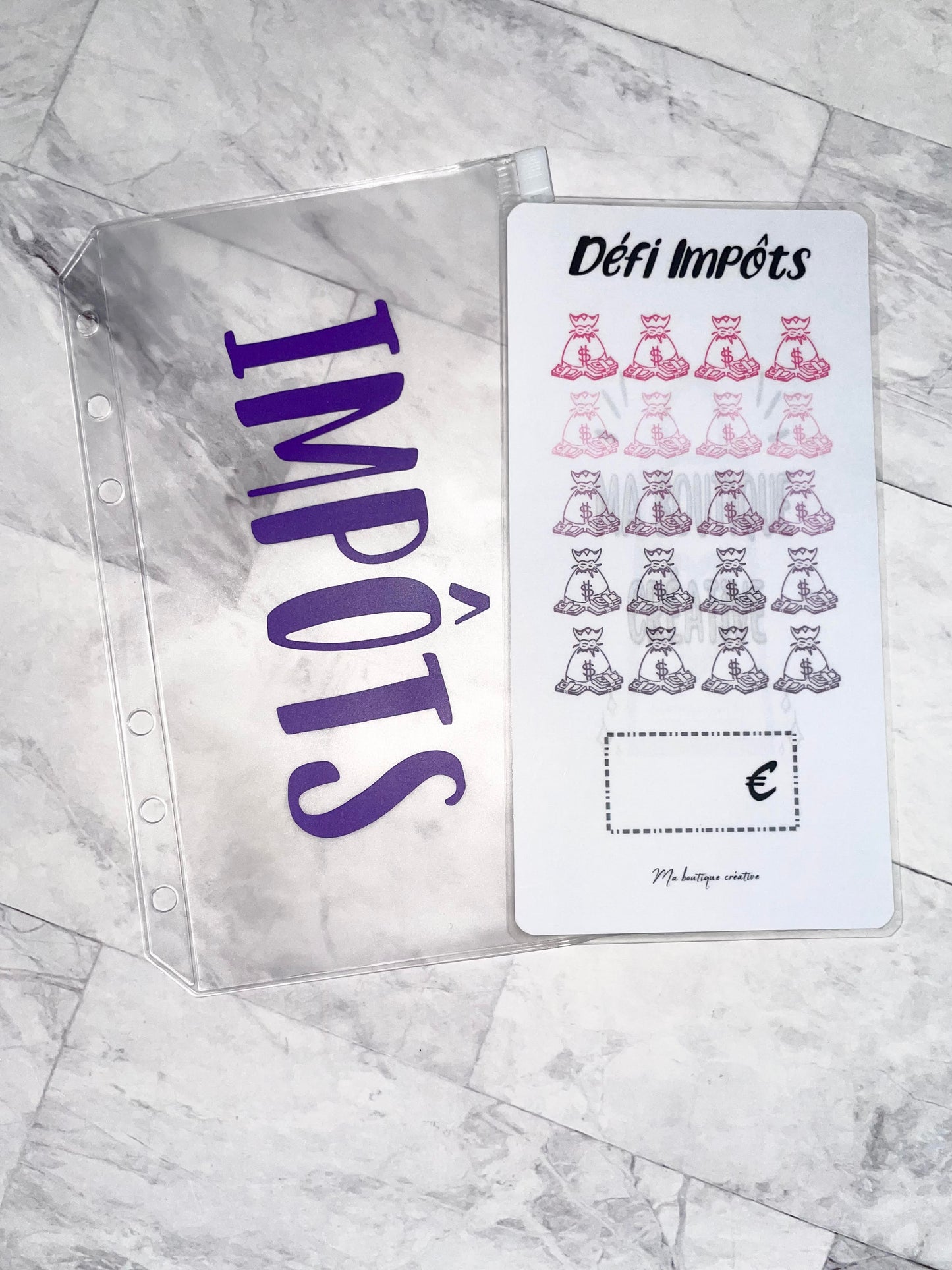 Kit Impôts enveloppe zip A6 + tracker