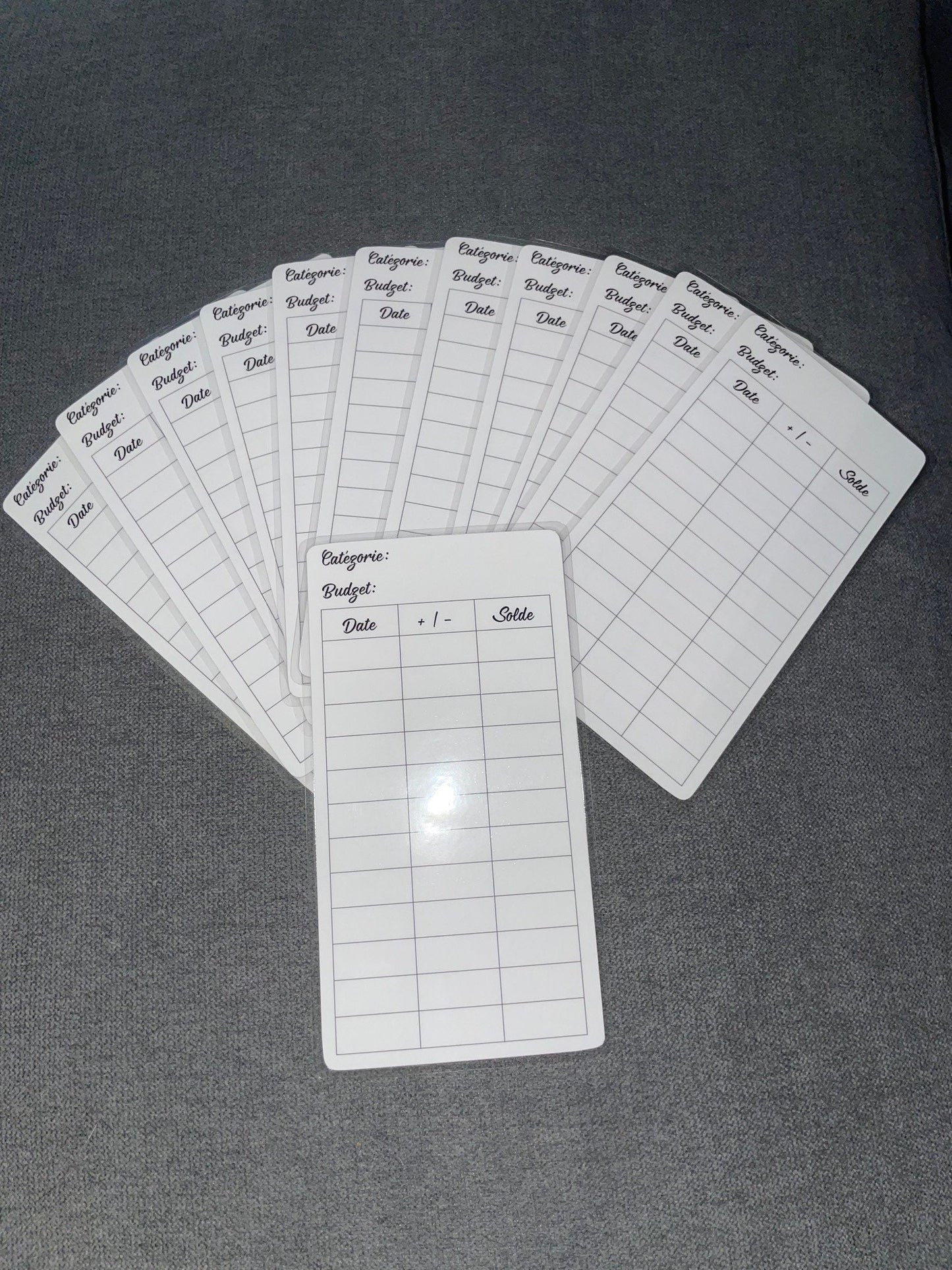 Lot de 12 trackers plastifiés pour enveloppes budgétaires A6