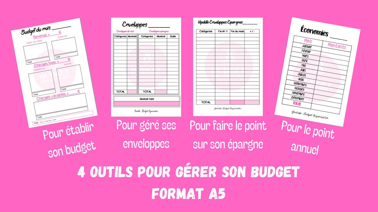 Fiches Budget, Suivi Dépenses, Défis Budget, Enveloppes Budget,  Minimalistes, Imprimables, Format A5, Français -  France