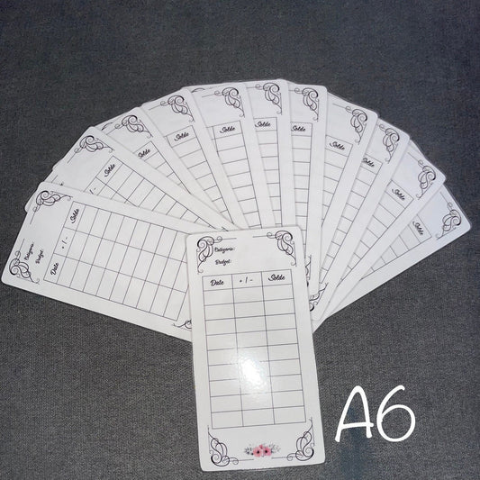 Lot de 12 trackers fleures plastifiés format A6 enveloppes budgétaire