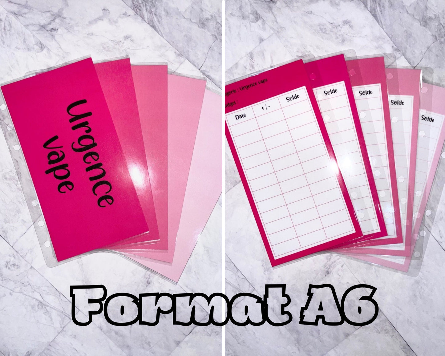Lot de 5 enveloppes budget plastifiées A6 + trackers intégrés personnalisable