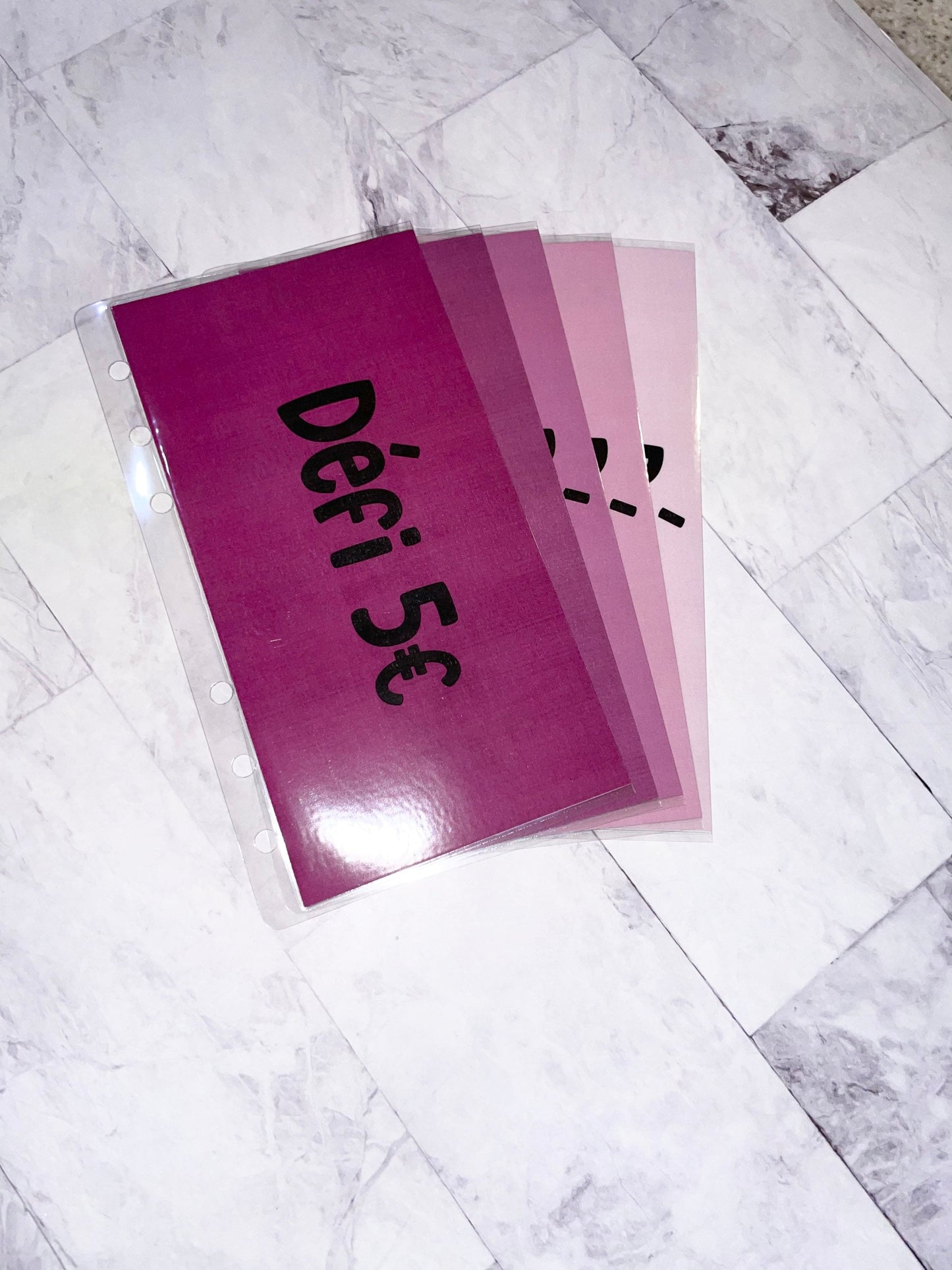Lot de 5 enveloppes budget plastifiées A6 + trackers intégrés personnalisable