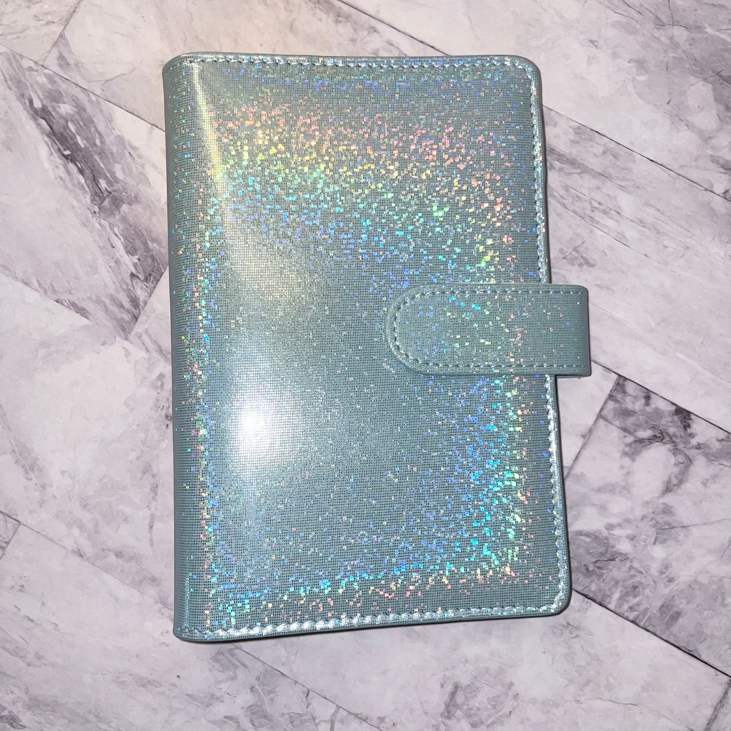 Classeur budget enveloppes paillettes holographique A6 personnalisable