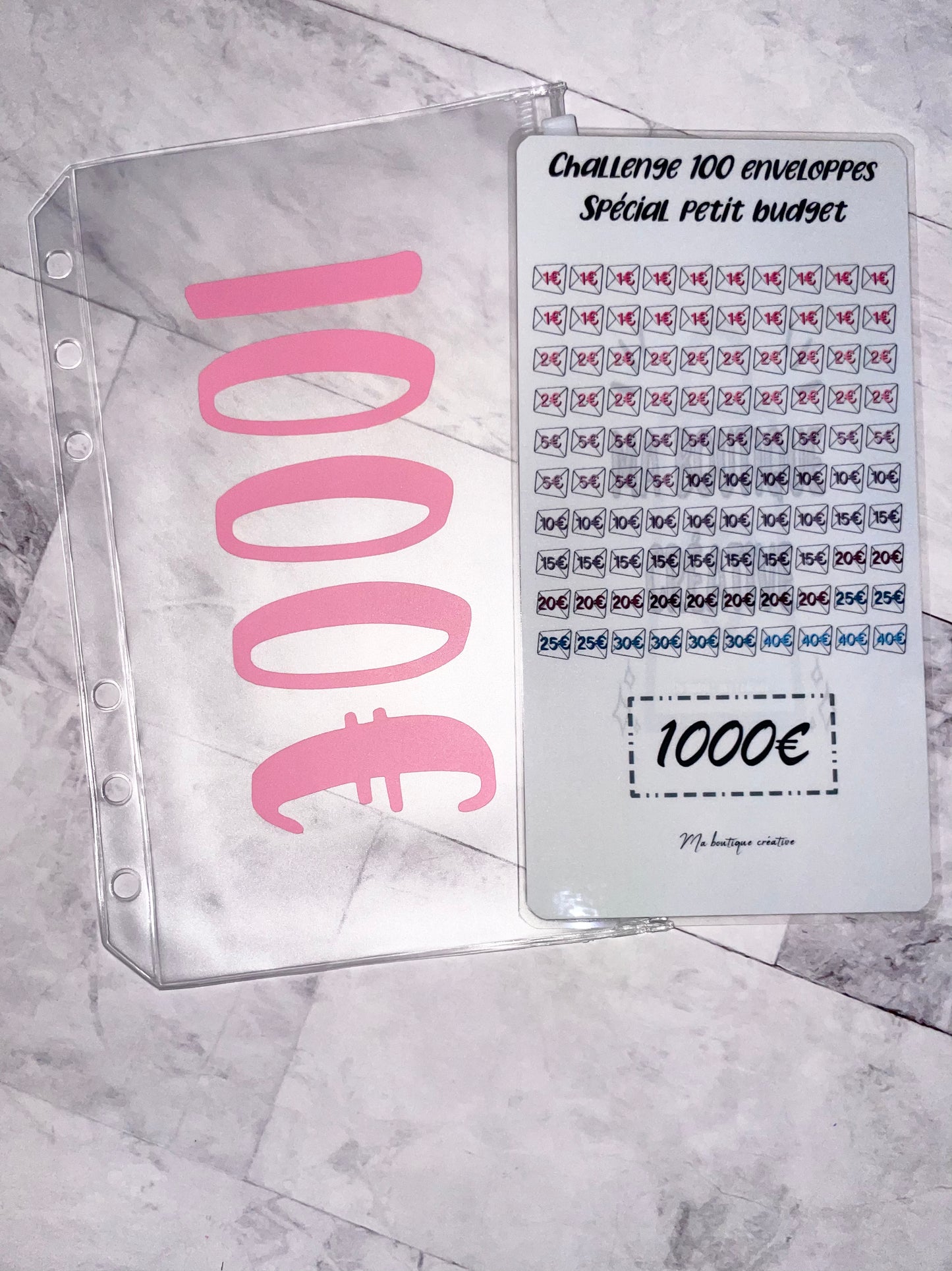 Kit challenge 100 enveloppes petit budget enveloppe zip A6 + tracker
