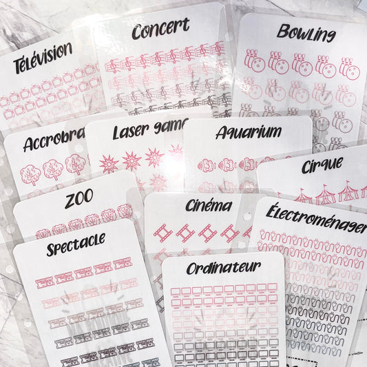 1 Tracker PERSONNALISÉ à la demande format A6 perforé sur le côté (ou non)