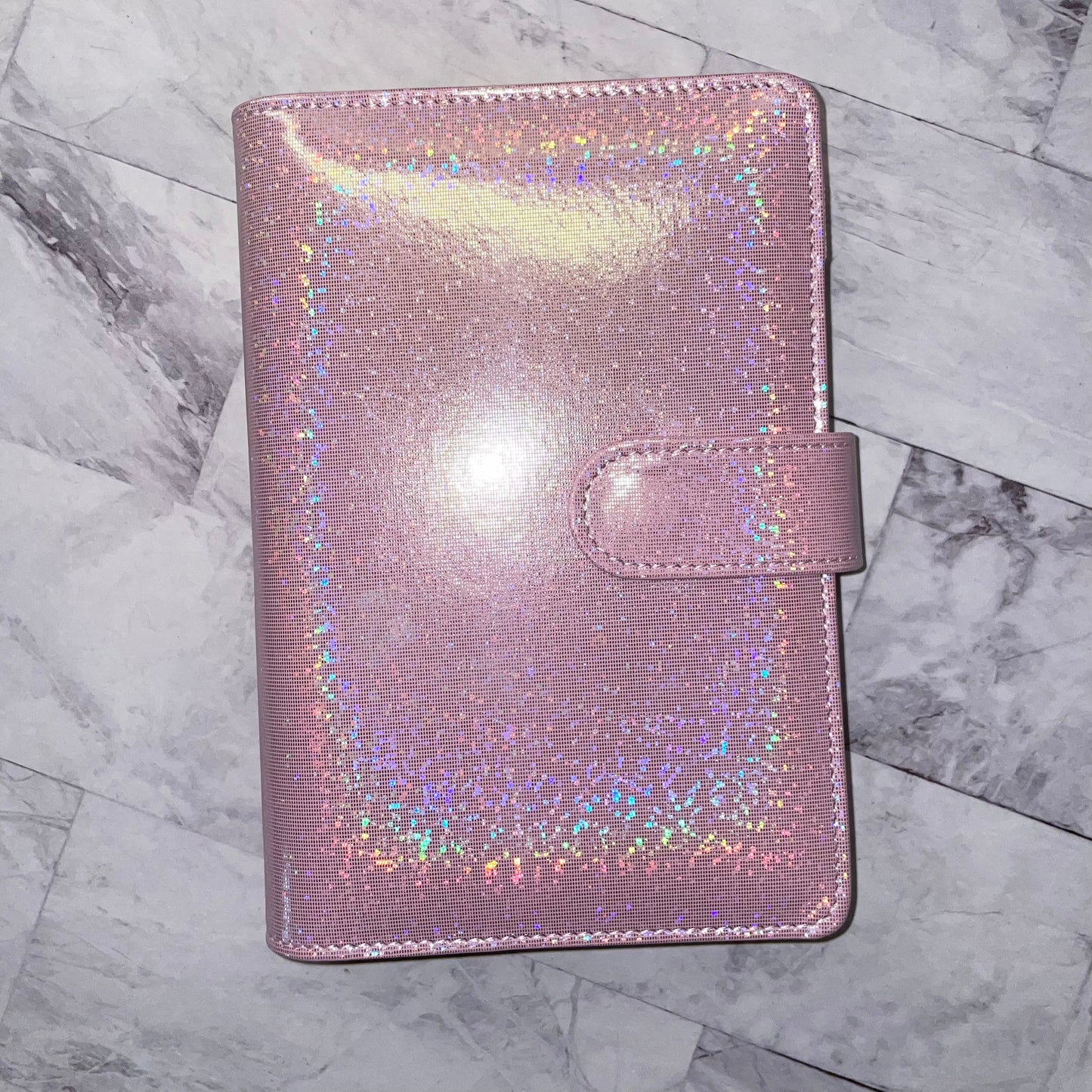 Classeur budget enveloppes paillettes holographique A6 personnalisable