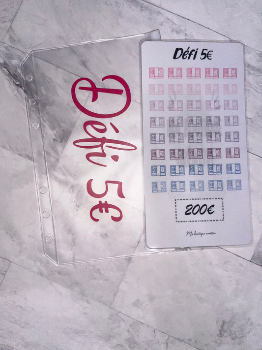 Kit défi 5€ pour avoir 200€ enveloppe zip A6 + tracker