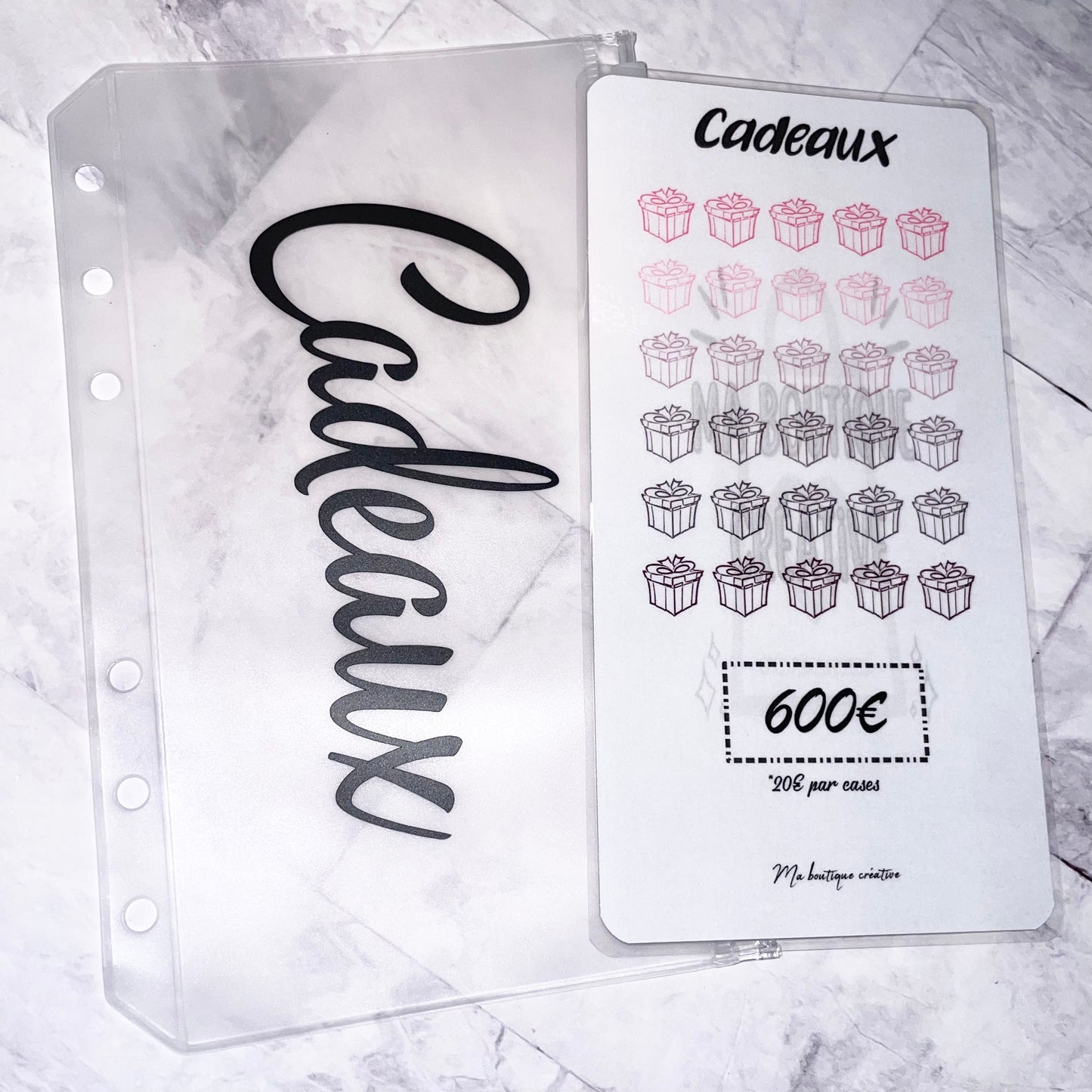 Kit Cadeaux 600€ enveloppe zip A6 + tracker