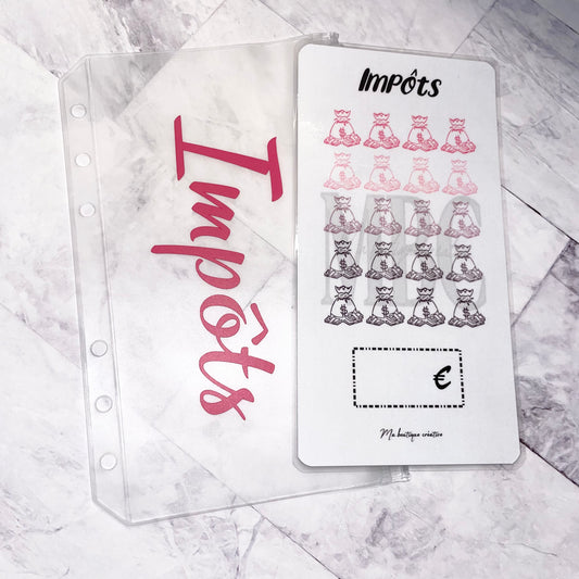 Kit Impôts enveloppe zip A6 + tracker