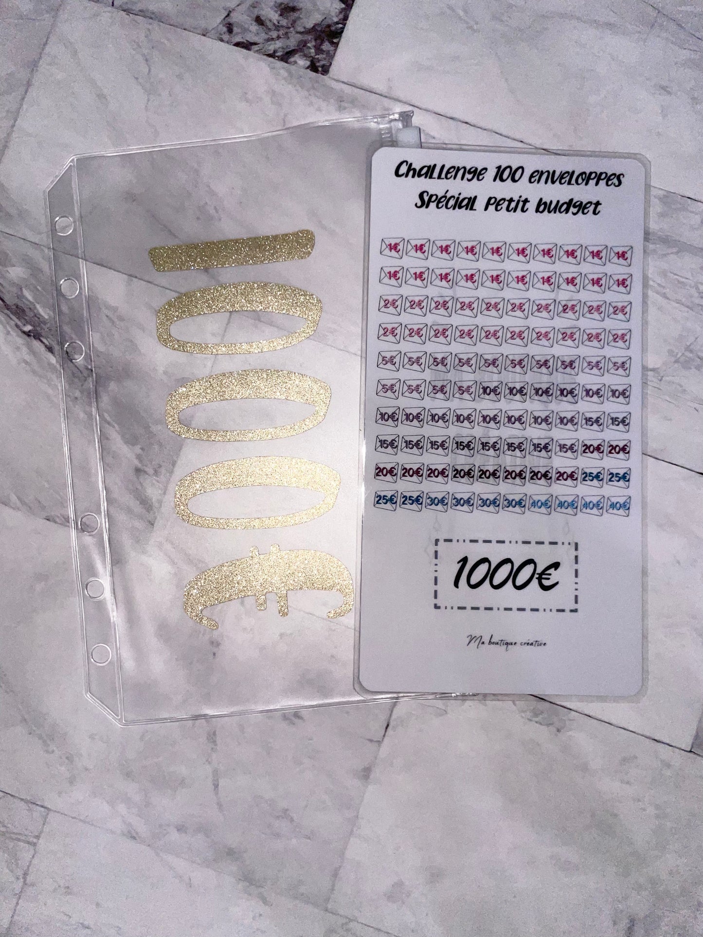 Kit challenge 100 enveloppes petit budget enveloppe zip A6 + tracker