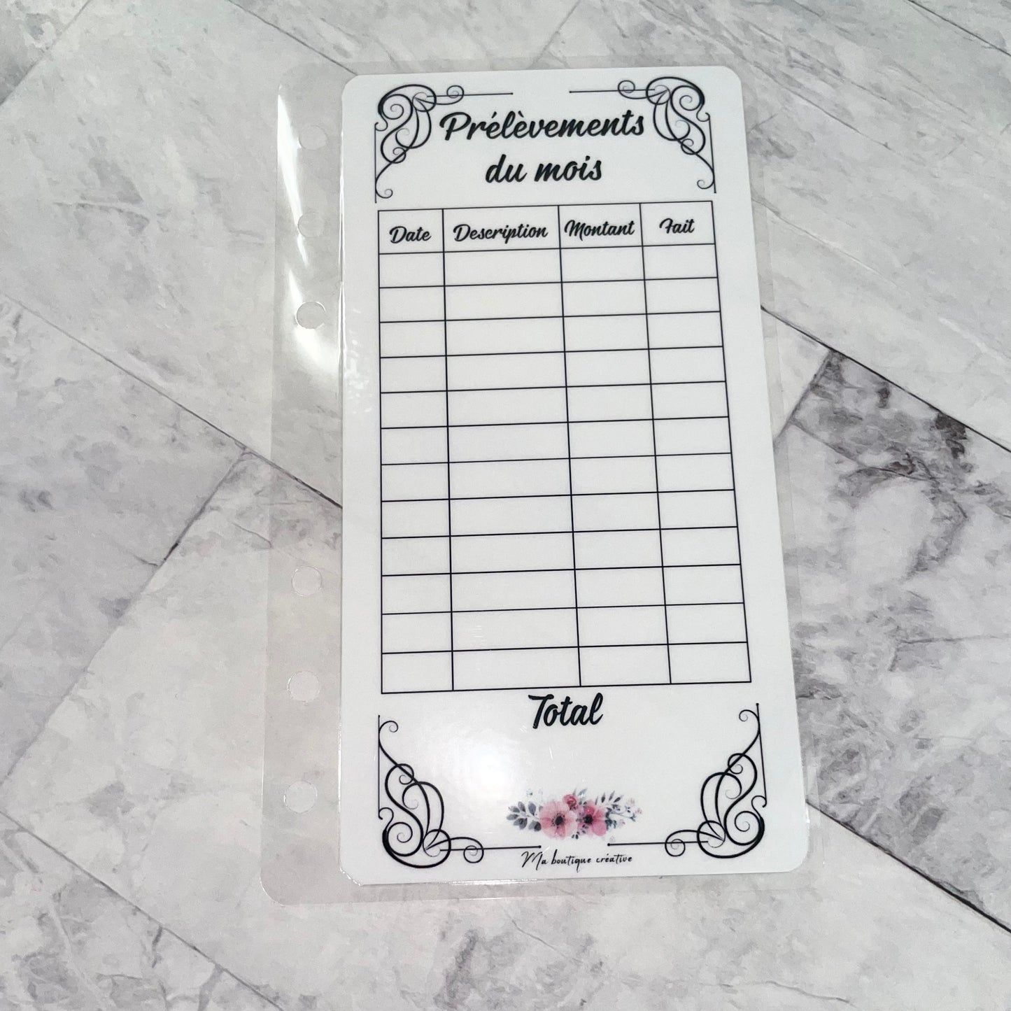 1 Tracker prélèvements du mois format A6