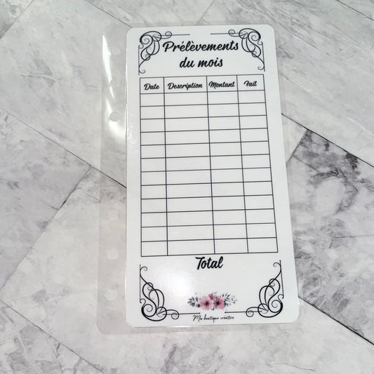 1 Tracker prélèvements du mois format A6