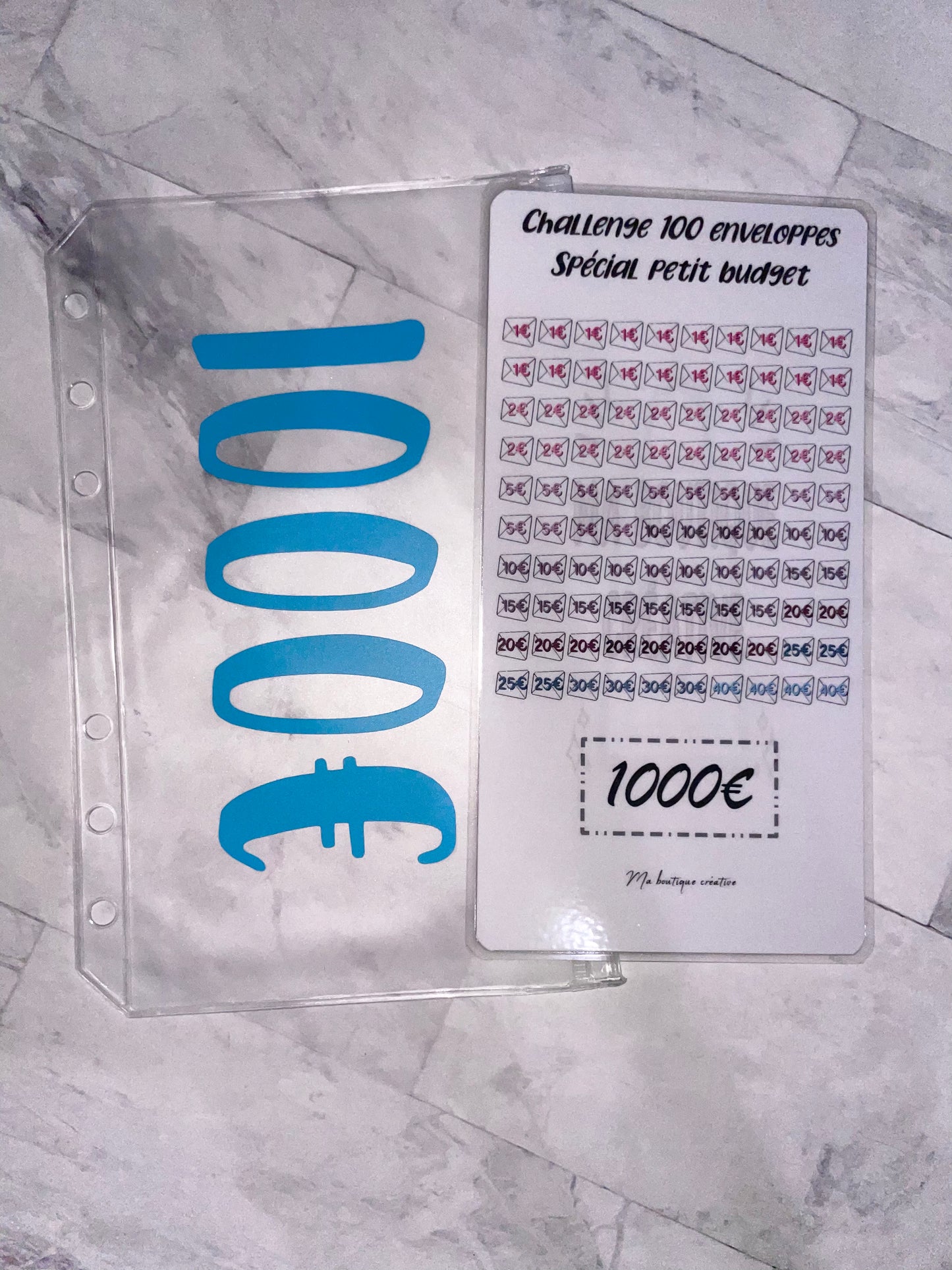 Kit challenge 100 enveloppes petit budget enveloppe zip A6 + tracker