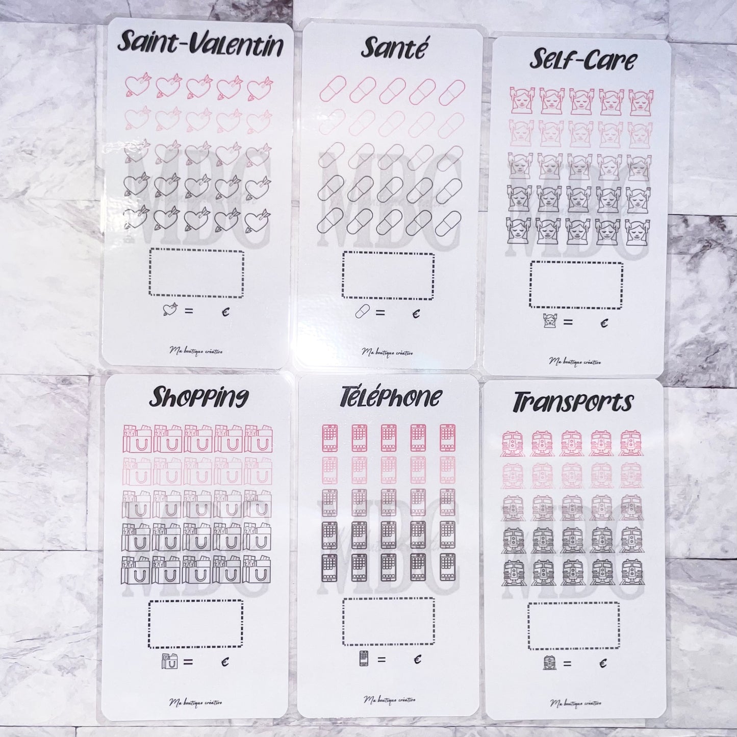 Trackers épargnes (diverses catégories au choix) format A6 (possible avec enveloppe)
