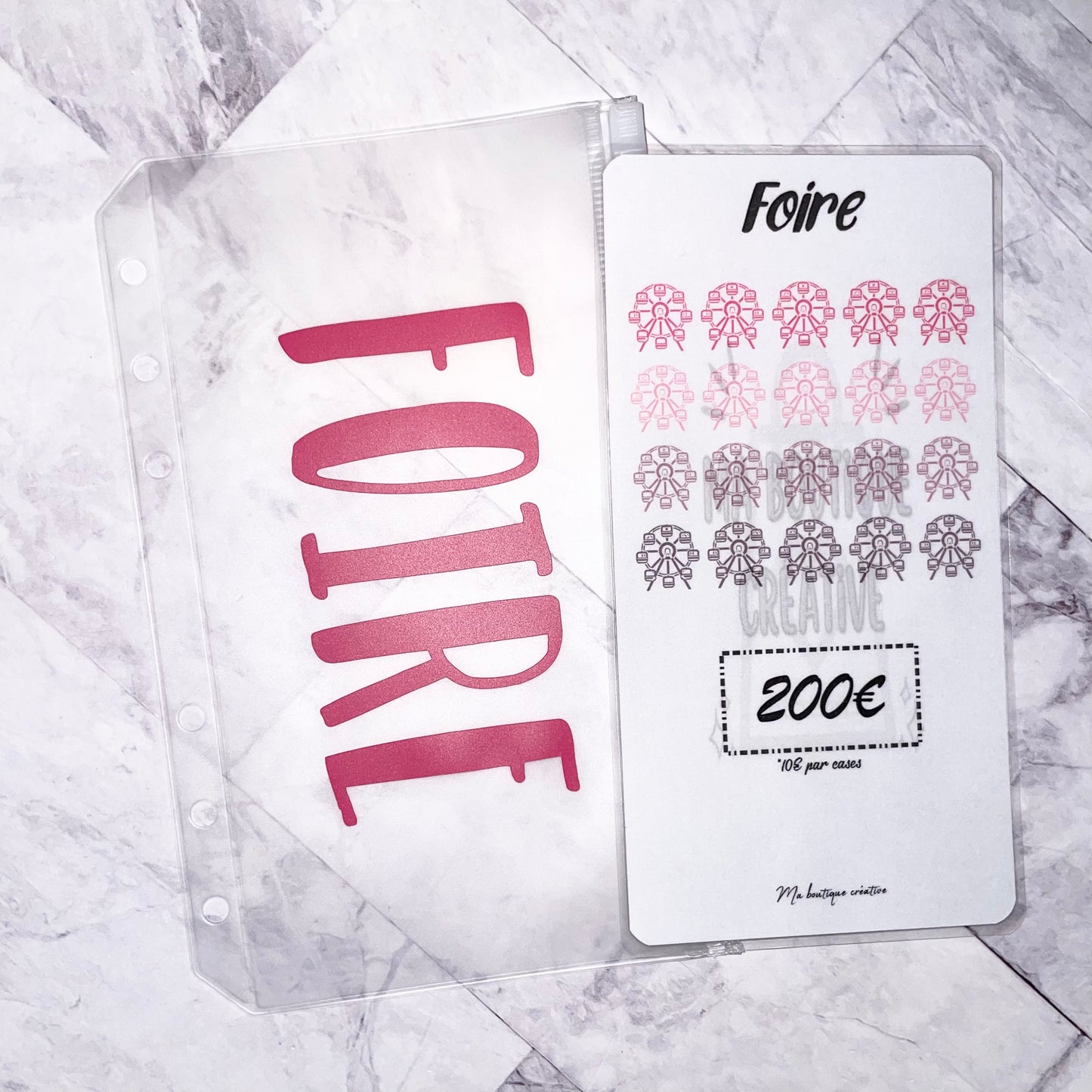 Kit Foire 200€ enveloppe zip A6 + tracker