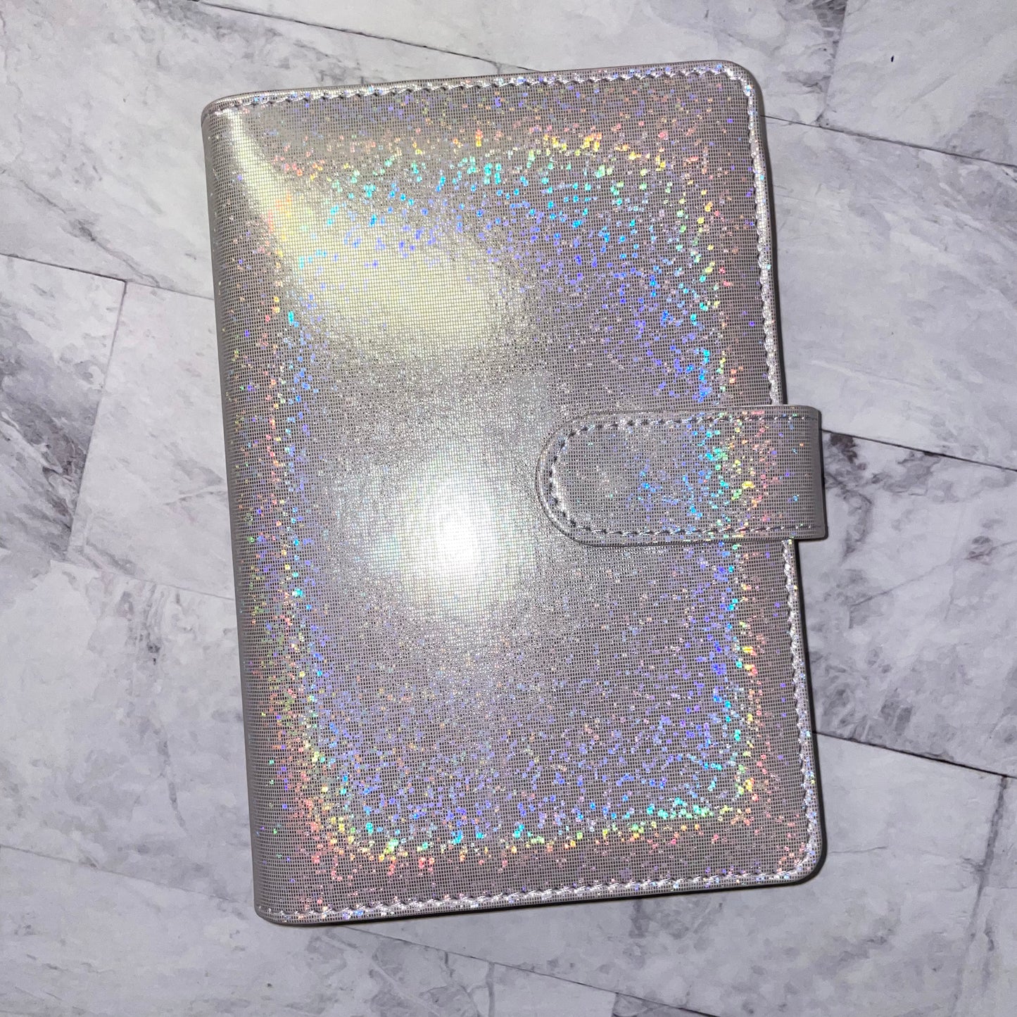 Classeur budget enveloppes paillettes holographique A6 personnalisable