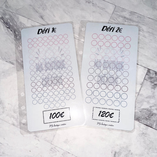 1 Tracker défi 1€ ET/OU défi 2€ format A6