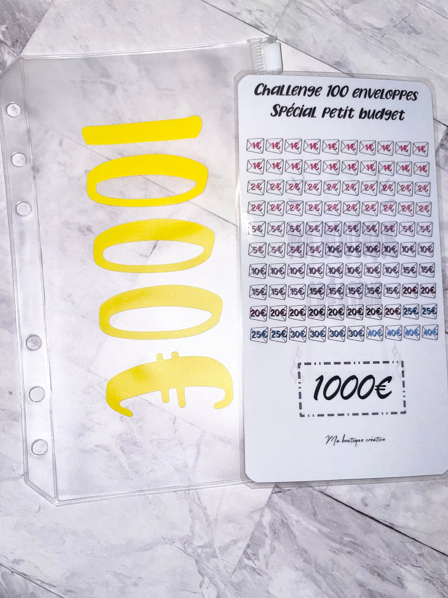 Kit challenge 100 enveloppes petit budget enveloppe zip A6 + tracker