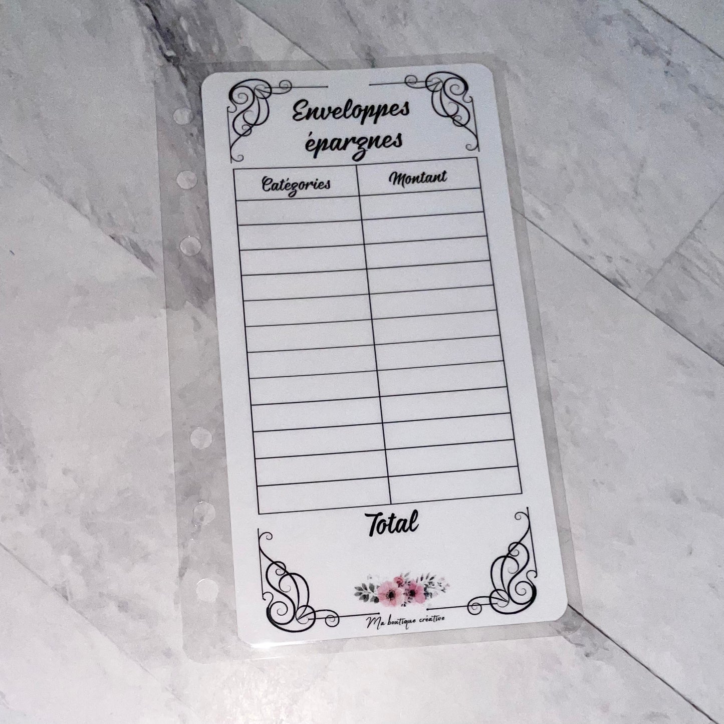 1 Tracker enveloppes épargnes format A6