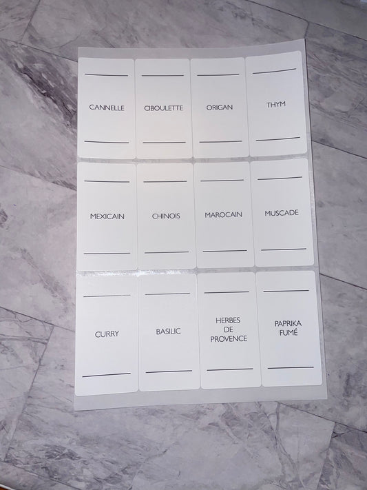 Etiquette(s) personnalisée(s) à épices waterproof