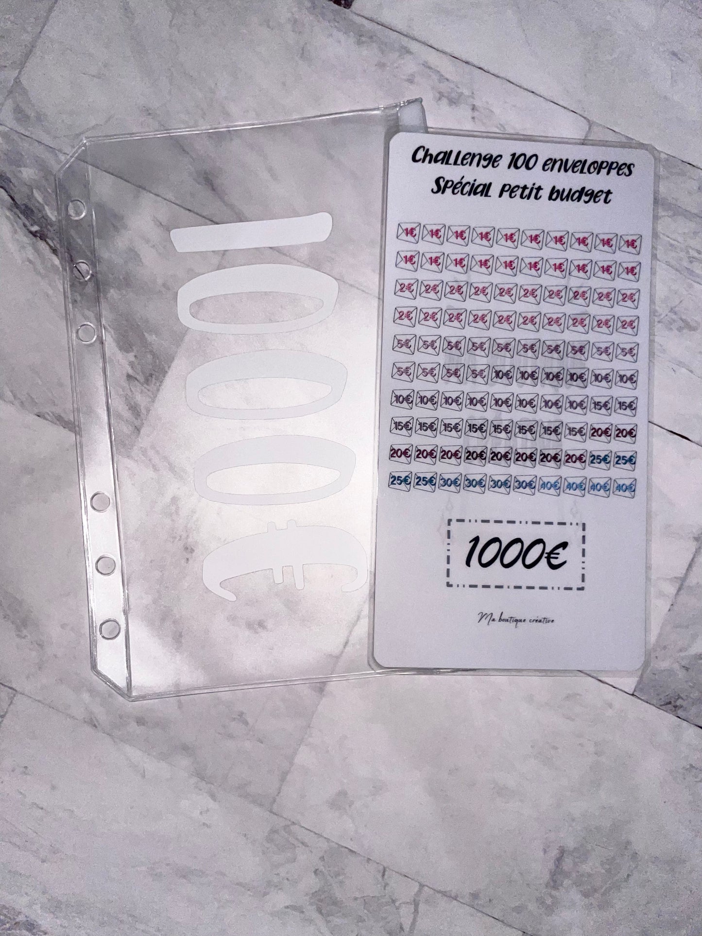 Kit challenge 100 enveloppes petit budget enveloppe zip A6 + tracker