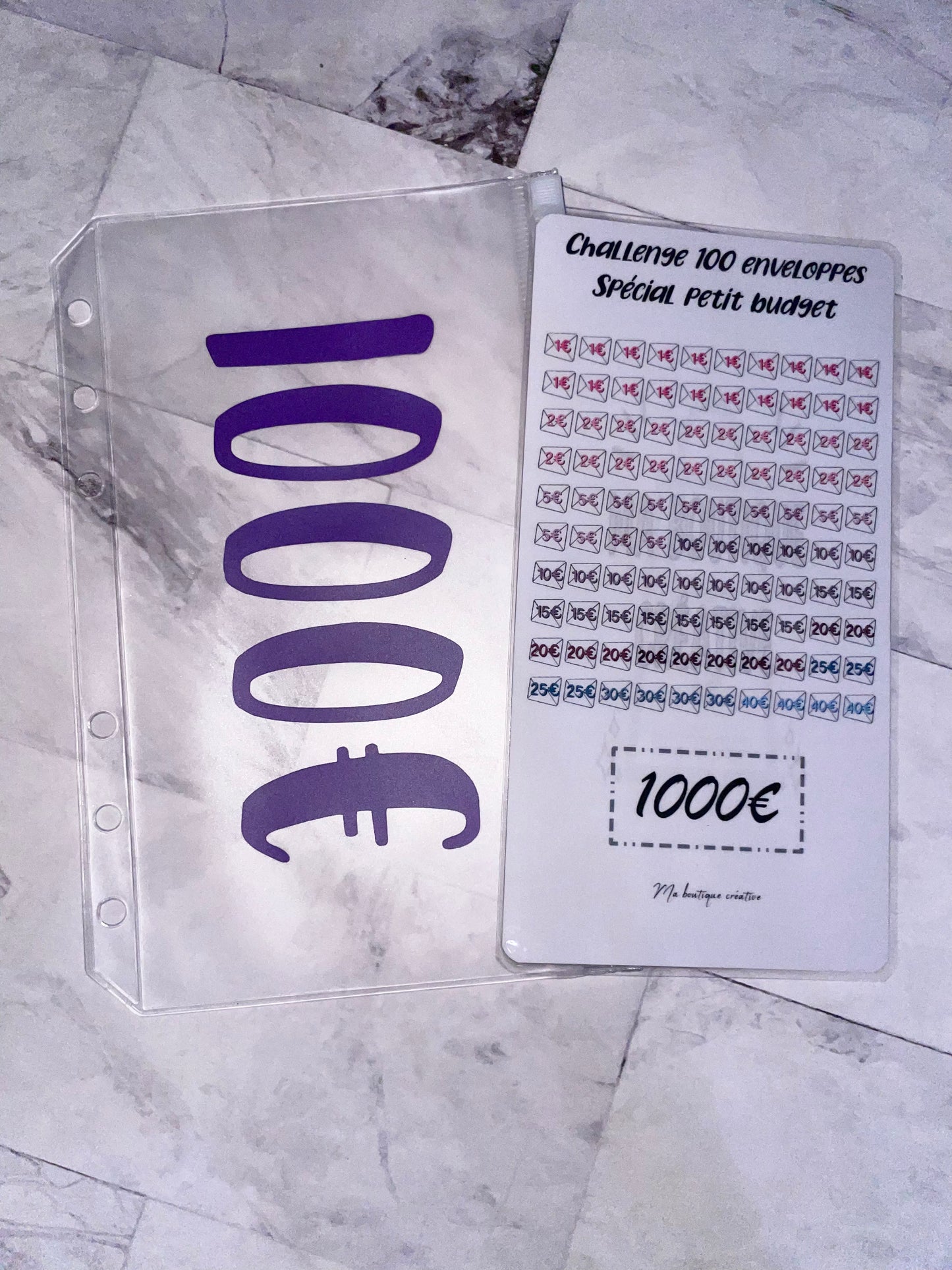 Kit challenge 100 enveloppes petit budget enveloppe zip A6 + tracker