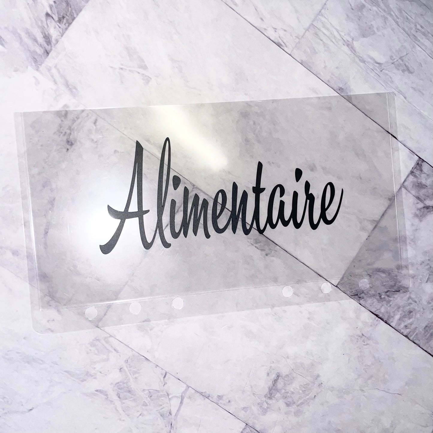 1 Enveloppe budgétaire plastifiée transparente format A6 personnalisable