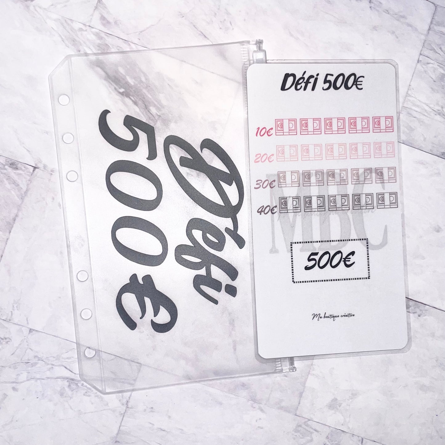 Kit Défi 500€ enveloppe zip A6 + tracker