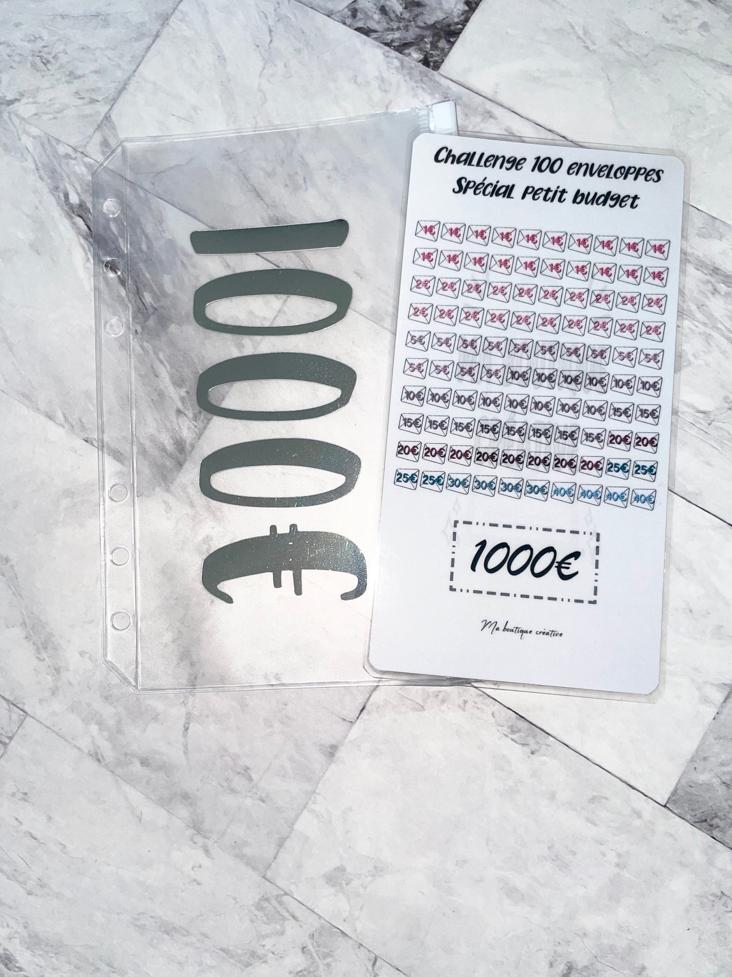 Kit challenge 100 enveloppes petit budget enveloppe zip A6 + tracker