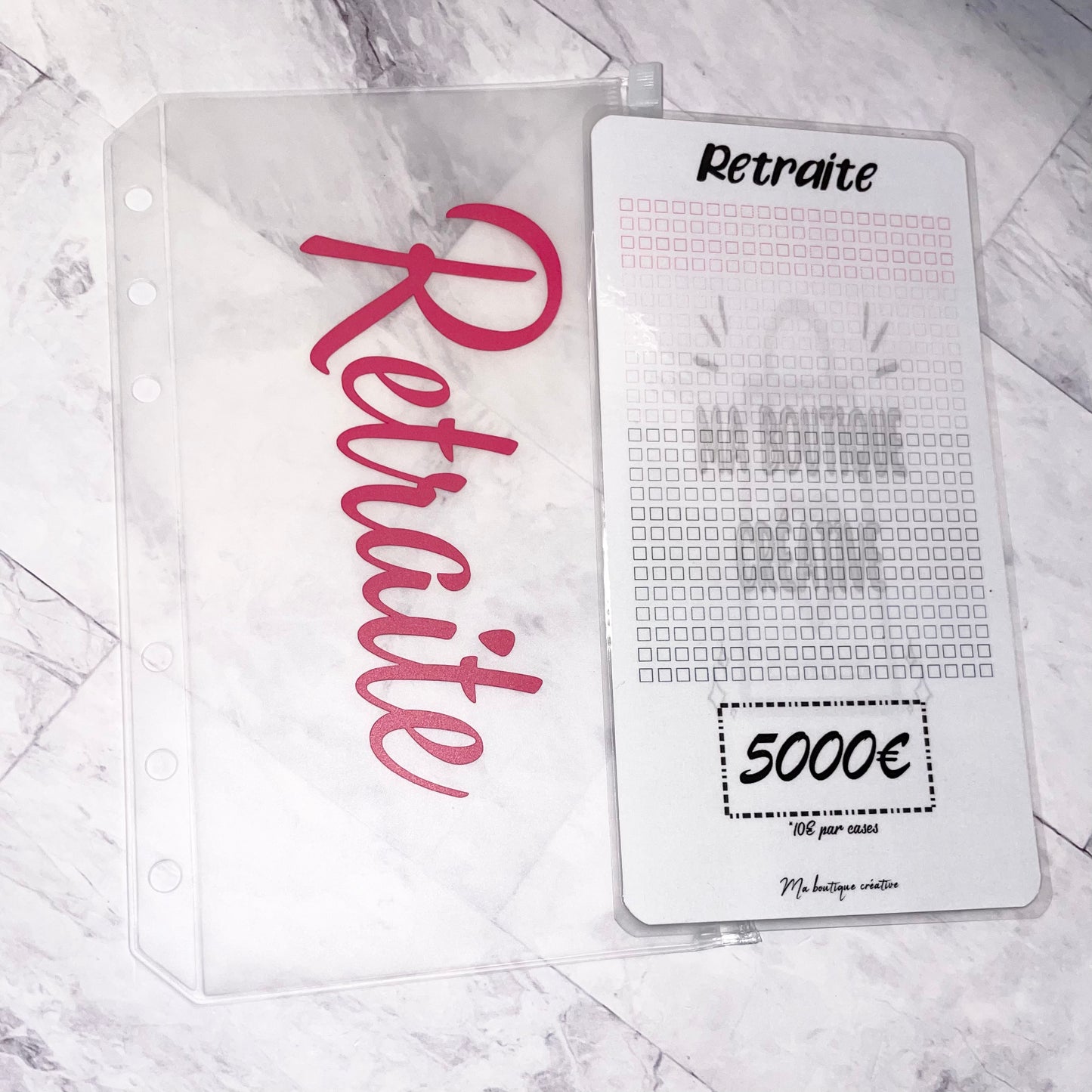 Kit Retraite 5000€ enveloppe zip A6 + tracker