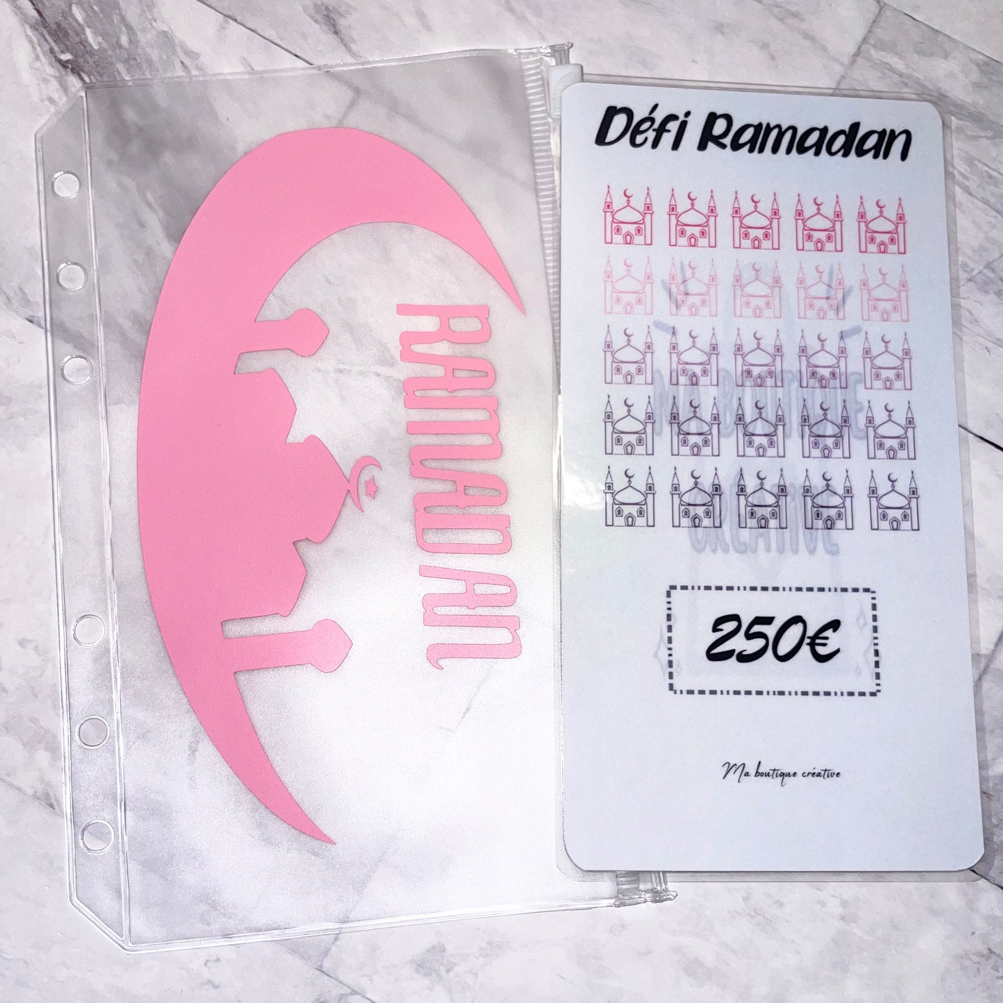 Kit défi Aïd ET/OU Ramadan pour avoir 250 euros enveloppe zip A6 + tracker