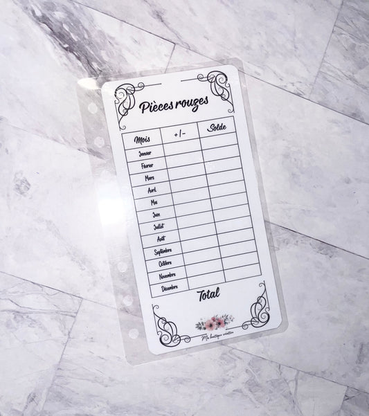 1 Tracker total pièces rouges format A6