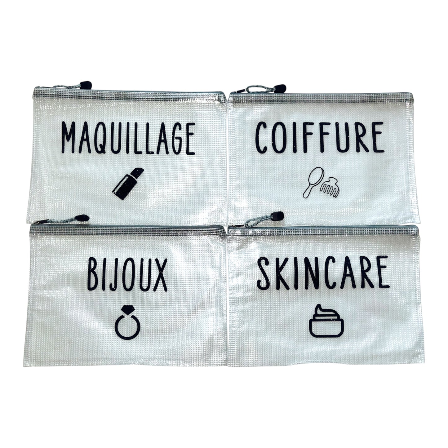Lot de 4 pochettes beauté de rangement pour l’organisation