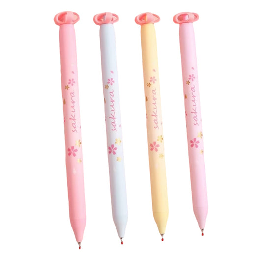 Lot de 4 stylos noir fleur de Sakura 🌸
