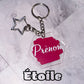 Porte clé personnalisé prénom ou text avec accroche étoile [idée cadeaux]
