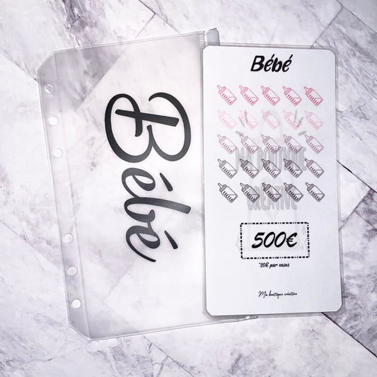 Kit Bébé 500€ enveloppe zip A6 + tracker